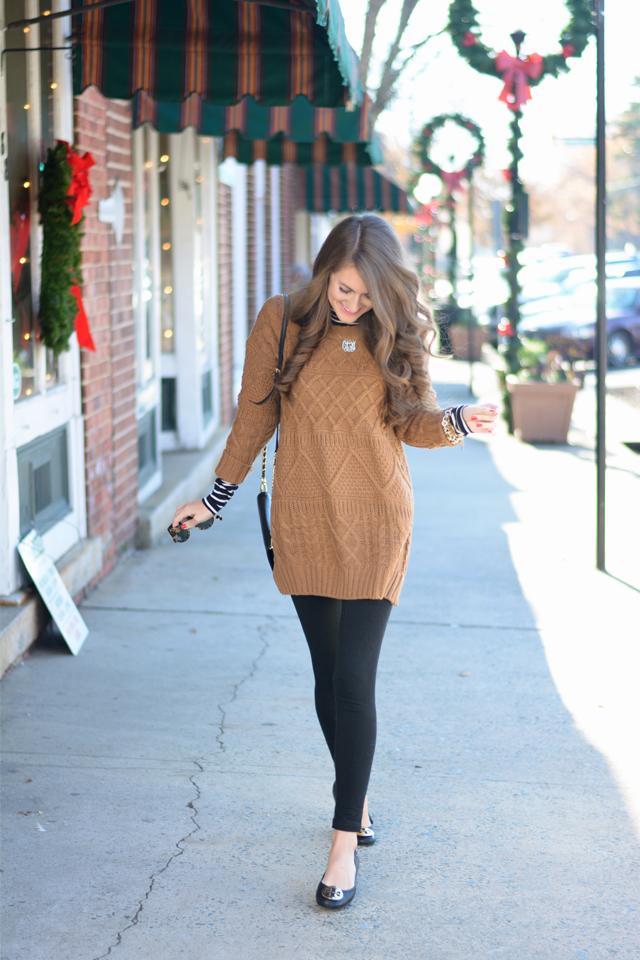Brown Tights with Knit Dress Outfits (2 ideas & outfits)