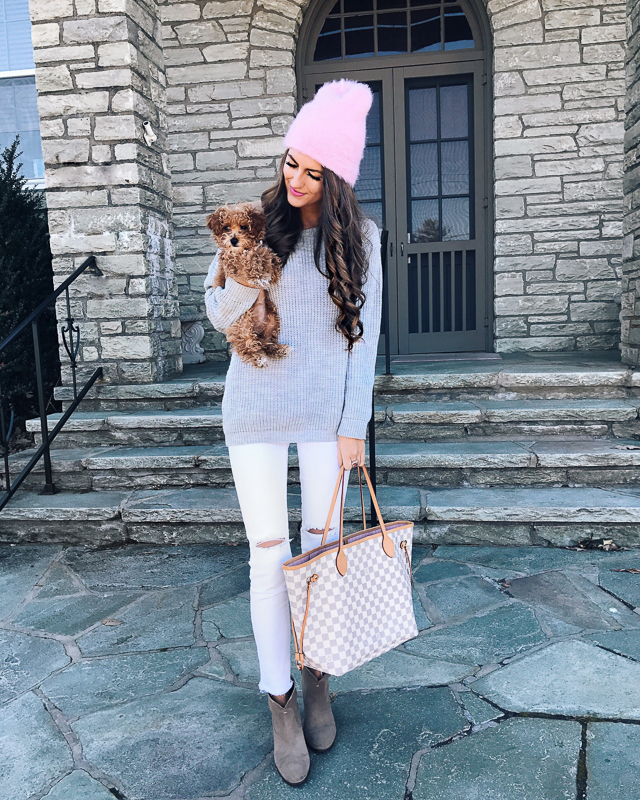 Double Pom Beanie + Louis Vuitton Giveaway - Southern Curls & Pearls