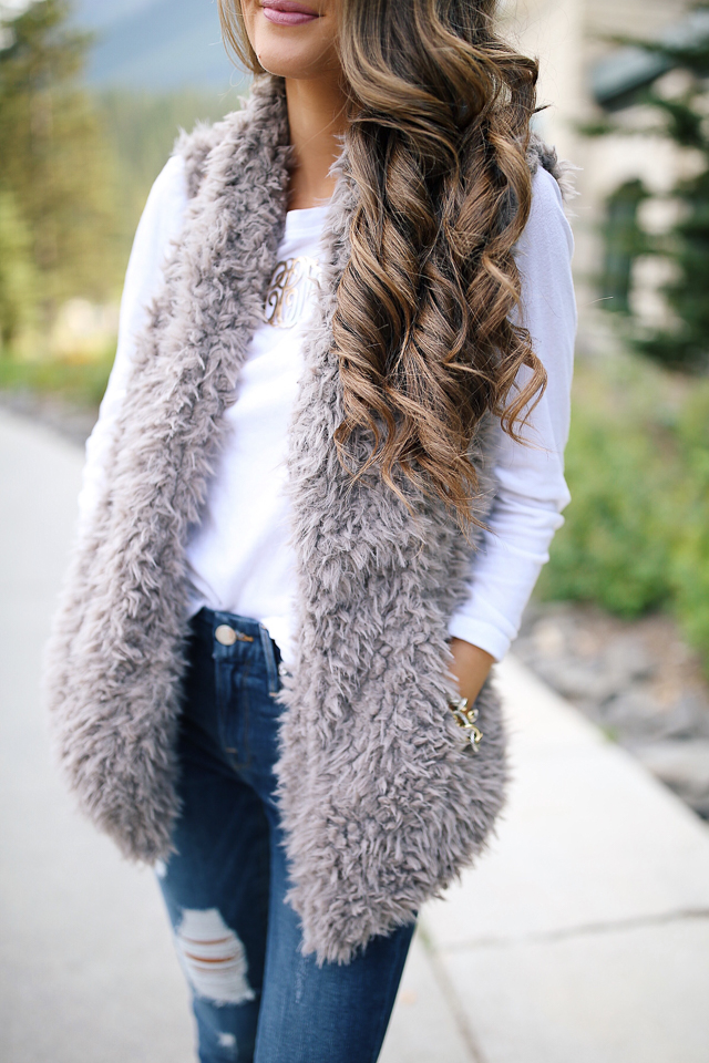Cozy Faux Fur Vest in Banff - Southern Curls & Pearls