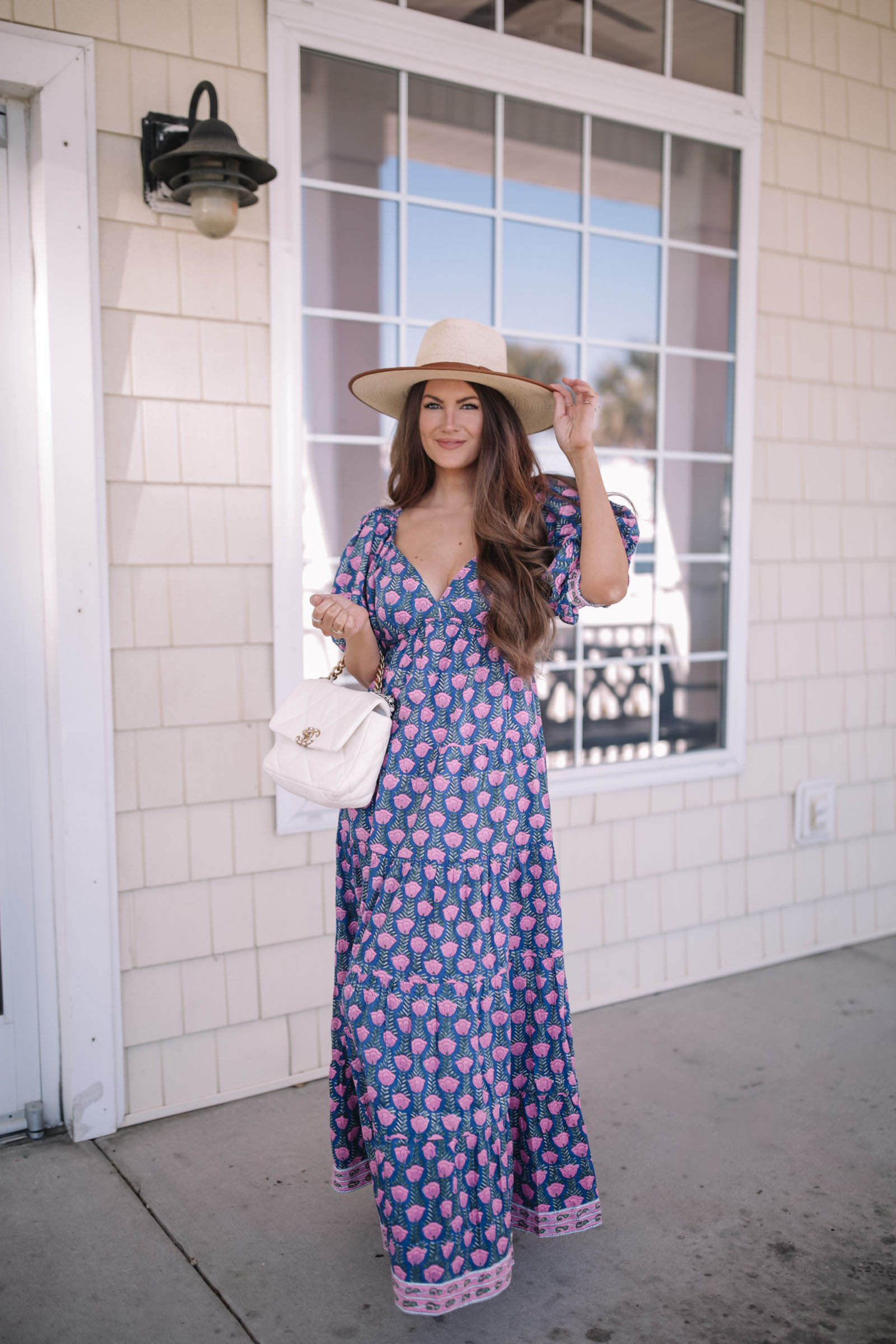 Puff Sleeve Maxi Dress - Southern Curls & Pearls